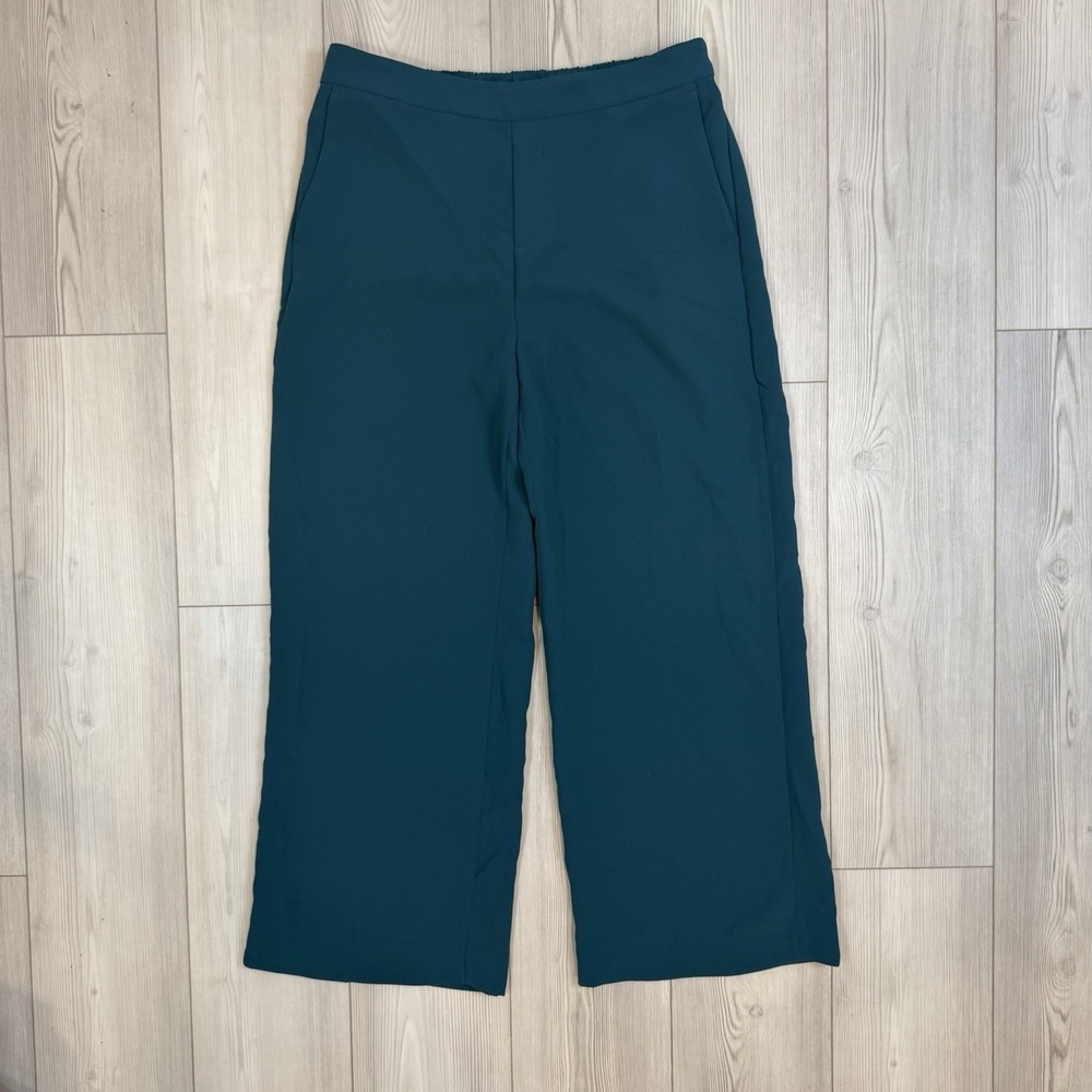 Banana Republic Teal Green Large Hayden High Rise‎ Wide Leg Pull on Pants